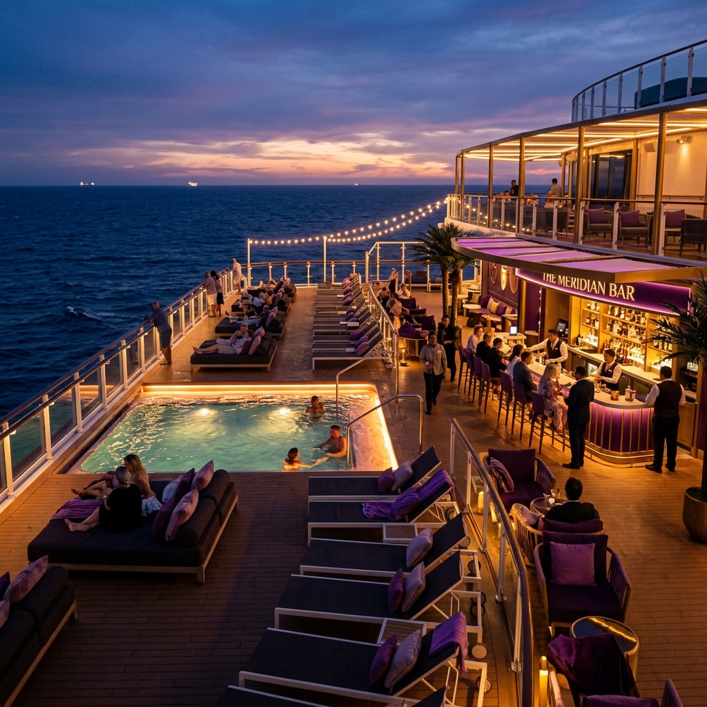 Cruise Ship Pool & Sky Lounge Deck